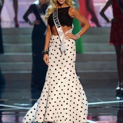 Miss Pennsylvania Jessica Billings from Berwyn walks the runway during the introductions of the Miss USA 2013 pageant, Sunday, June 16, 2013, in Las Vegas. (AP Photo/Jeff Bottari)