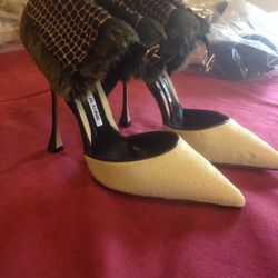 Embellished heels, $175