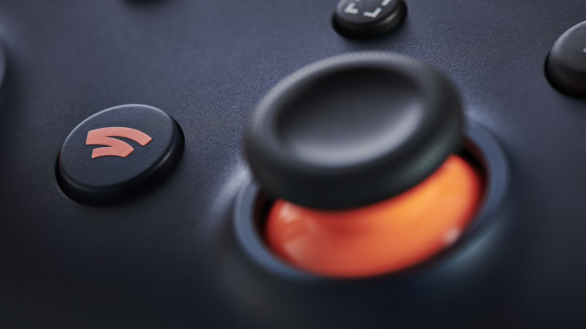 a close-up of the Google Stadia controller