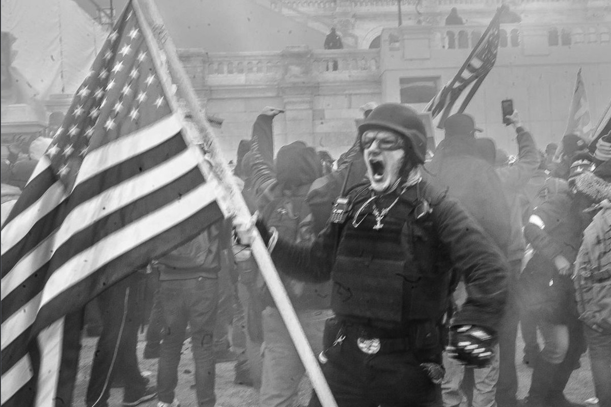 An image alleged to depict James Robert Elliott of Aurora during the Jan. 6 U.S. Capitol breach.