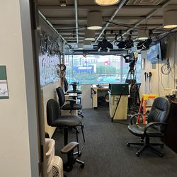 <strong><em>The visiting television booth. Progressive Field. August 23, 2023.</em></strong>