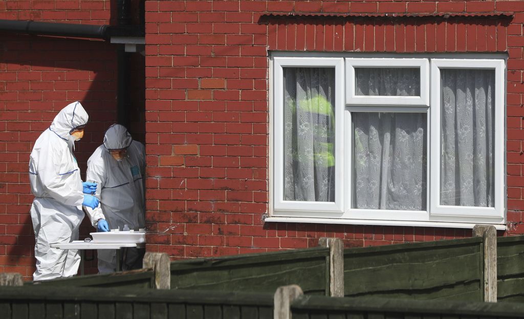 Police forensic investigators search the property of Salman Abedi in connection with the explosion that took place at the Manchester Arena Official records show that Salmon Abedi was registered as living at the Manchester house raided by armed police inve