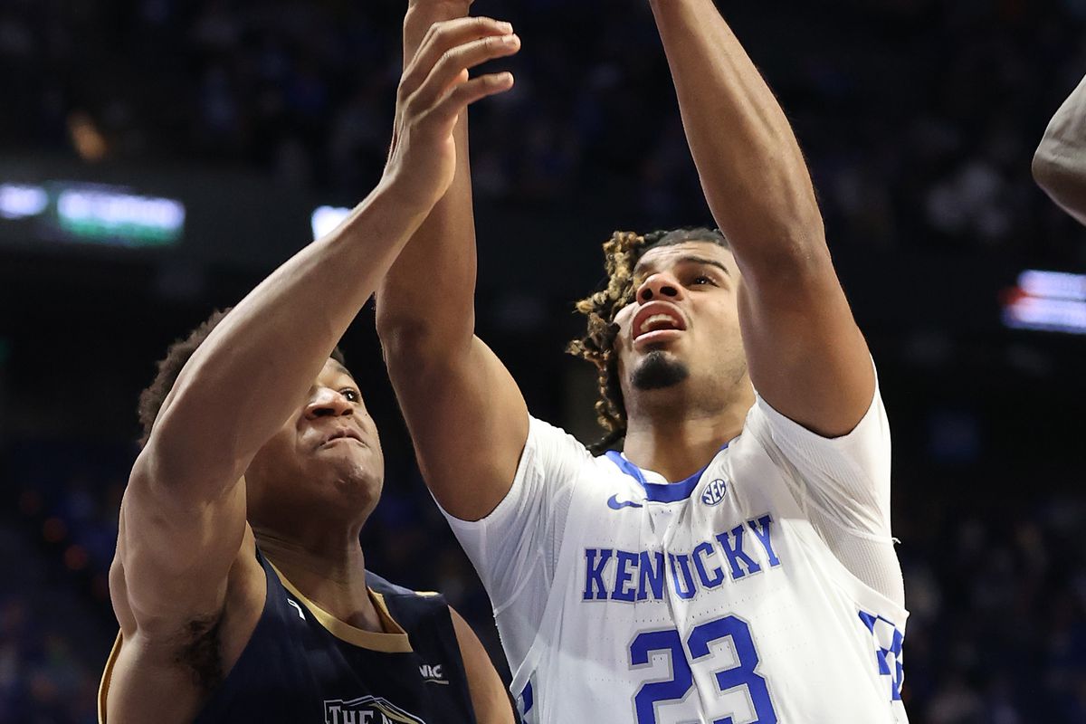 Bryce Hopkins of the Kentucky Wildcats against the Mount St. Mary’s Mountaineers at Rupp Arena on November 16, 2021 in Lexington, Kentucky.