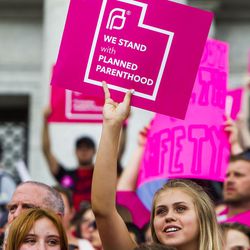 Thousands of supporters attended the press conference and rally held by the Planned Parenthood Action Council of Utah outside the state Capitol in Salt Lake City on Tuesday, Aug. 25, 2015.