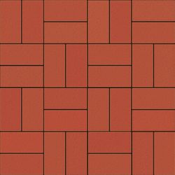 3. Basketweave: This pattern alternates pairs of bricks from vertical to horizontal, repeating the  pattern every other course. It works well for a straight run where cuts, if any, are easier, but loses its cohesion on curves that open up angled gaps 