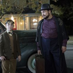 Lewis Barnavelt (Owen Vaccaro) sees the home of his Uncle Jonathan (Jack Black) for the first time in "The House With a Clock in Its Walls."