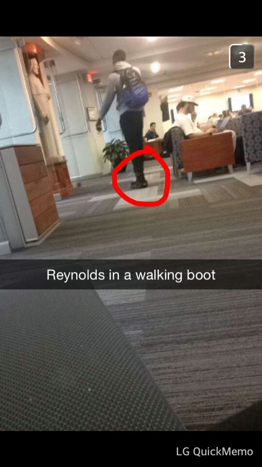 Darryl Reynolds walking boot 2015