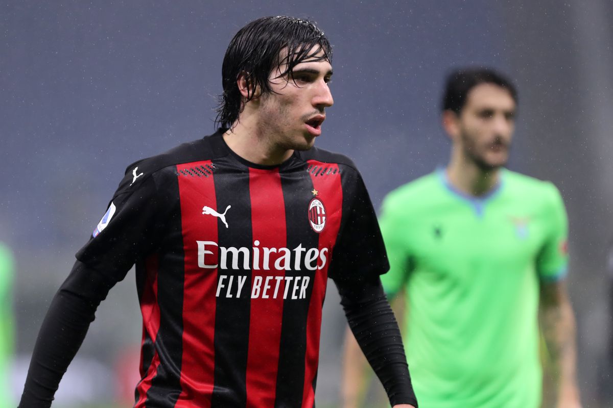 Sandro Tonali of Ac Milan looks on during the Serie A match...