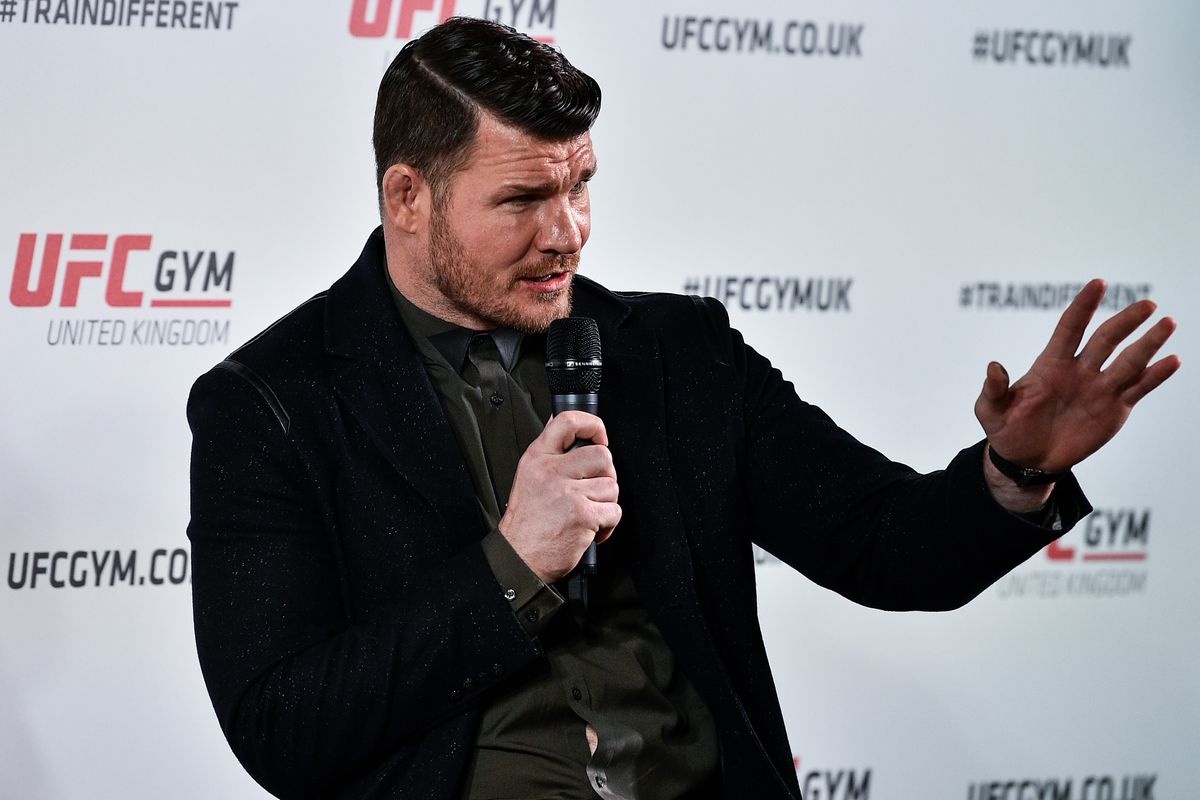 Michael Bisping speaks at a UFC media event.