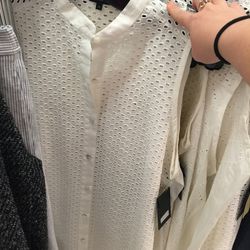 Marissa Webb perforated sleeveless blouse, size medium, $199 (from $345)