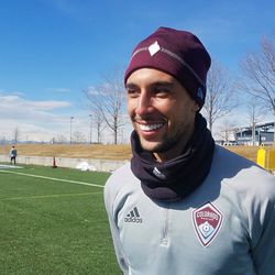 DP midfielder Younes Namli flashes a brilliant smile during his interview with Richard Fleming and Altitude Sports.