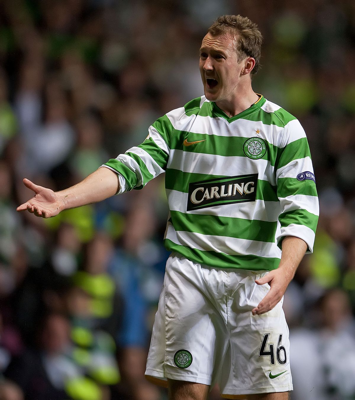 01/10/09 EUROPA LEAGUE.CELTIC v RAPID VIENNA (1-1).CELTIC PARK - GLASGOW.Aiden McGeady in action for Celtic (Photo by Steve Welsh\SNS Group via Getty Images)