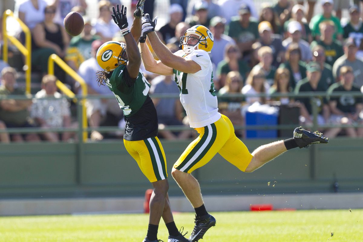 Tramon Williams breaks up a pass intended for Jordy Nelson.