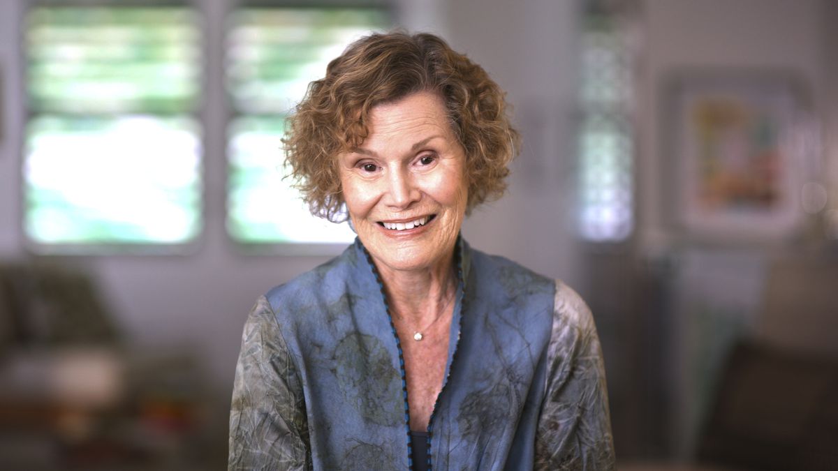 Judy Blume smiles in an image from Judy Blume Forever.