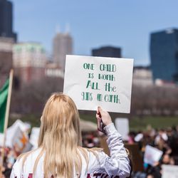 Students walked out of school Friday and gathered in Grant Park to protest gun violence. | Erin Brown/Sun-Times
