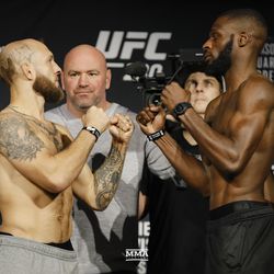 Brian Kelleher and Montel Jackson square off at UFC 230 weigh-ins.