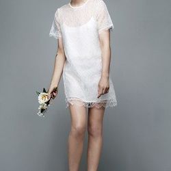 White lace sleeve dress, $211