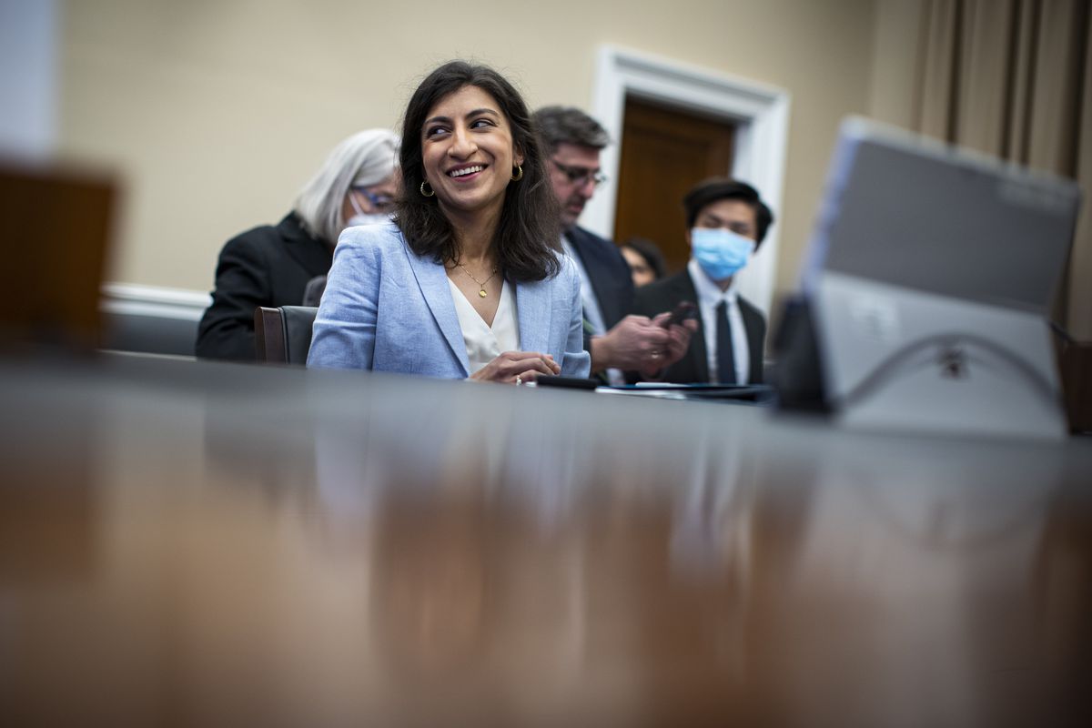 Federal Trade Commission chair Lina Khan at a hearing.