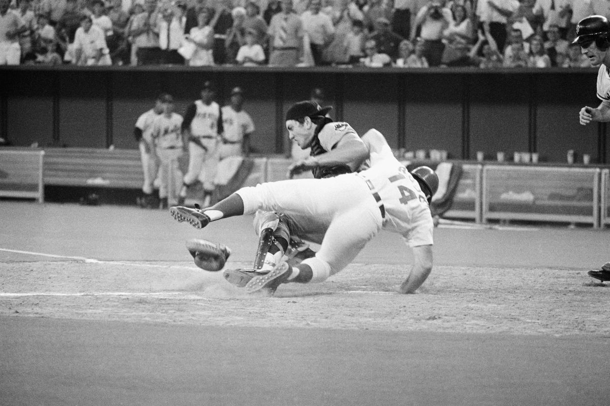 Pete Rose Sliding in All-Star Game