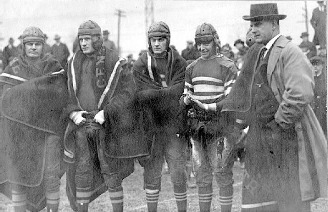 Centre players after the defeat of West Virginia. 