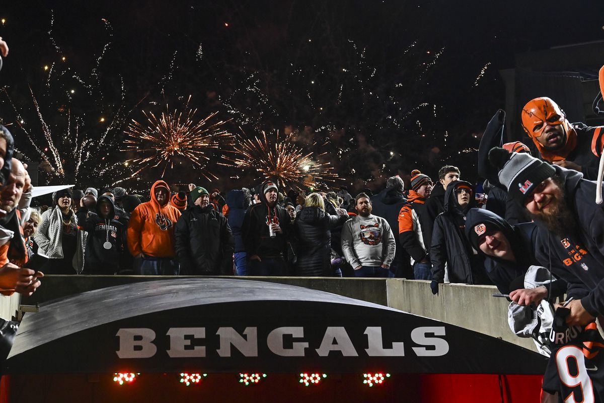 CINCINNATI, OH - FEBRUARY 7: Cincinnati Bengals fans show their