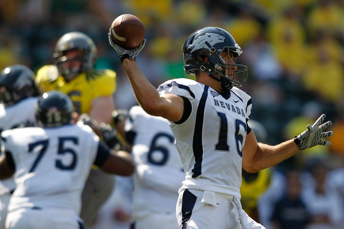 SEPTEMBER 10:  Tyler Lantrip #16 of the Nevada Wolf Pack  (Photo by Jonathan Ferrey/Getty Images)
