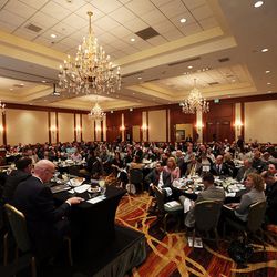 Gubernatorial candidates answer questions of importance to voters during a Utah Foundation luncheon at the City Center Marriott in Salt Lake City on Thursday, March 24, 2016.