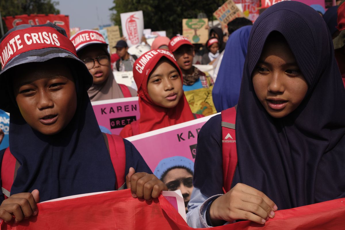 Indonesians Rally In Jakarta For Global Climate Strike
