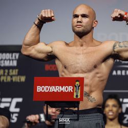 Robbie Lawler poses at UFC 235 weigh-ins.