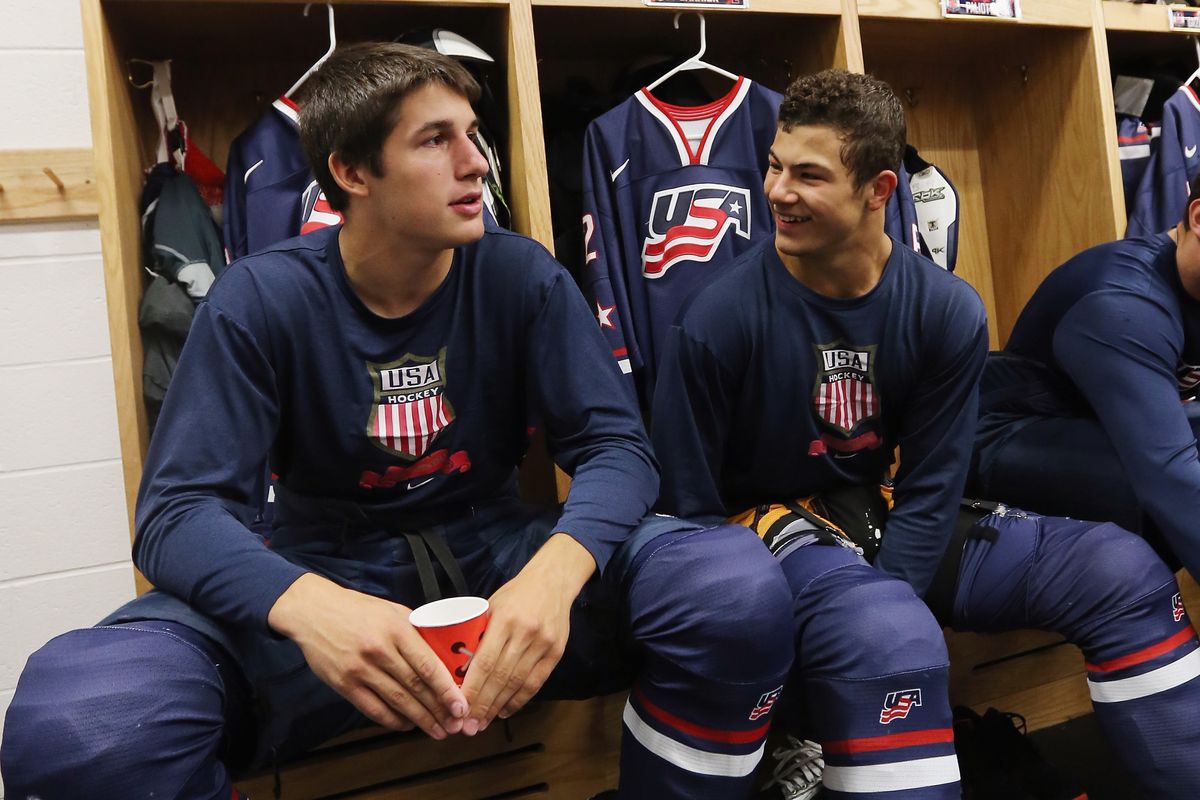 Brady Skjei (left) entered the 2014 US World Juniors camp with a chip on his shoulder after being one of the final 2013 cuts