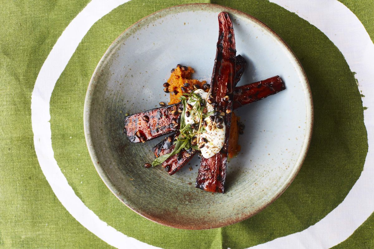 Spiced carrots at “Guardian” restaurant Rovi from Yotam Ottolenghi, reviewed by Michael Deacon for The Telegraph