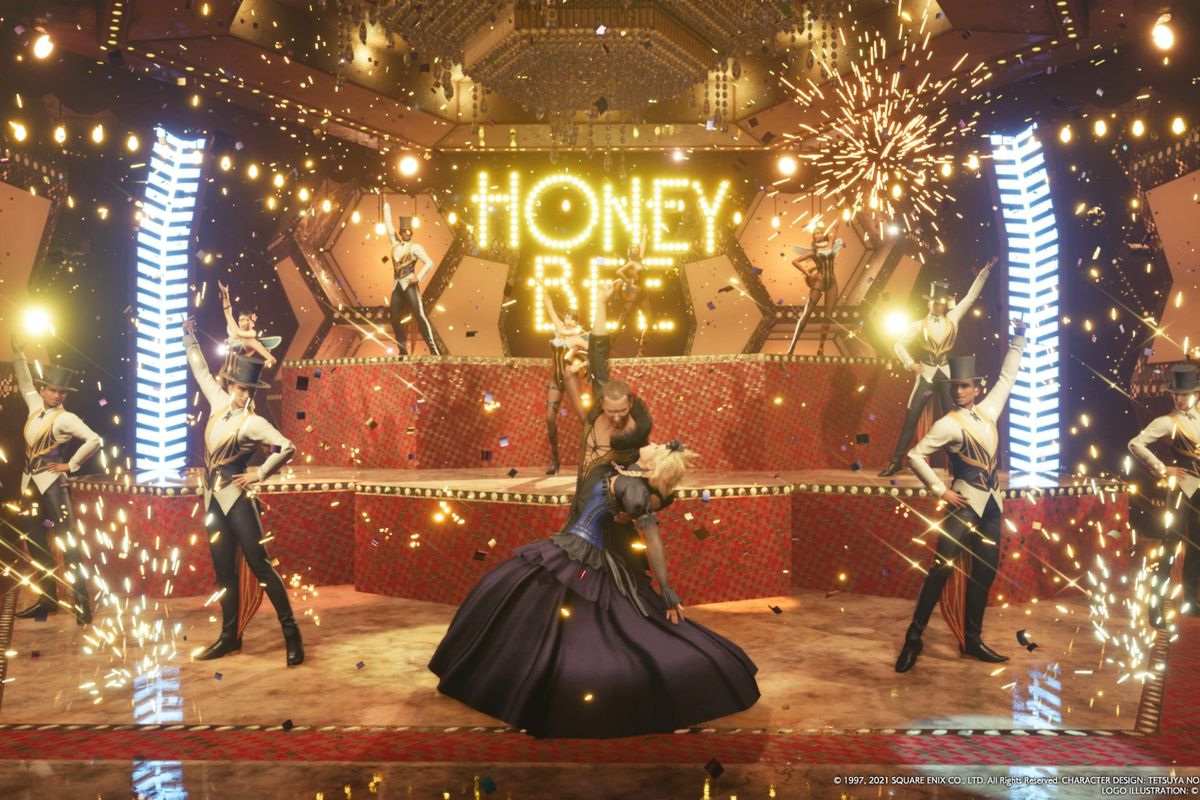 dancing in FF7’s honeybee inn scene