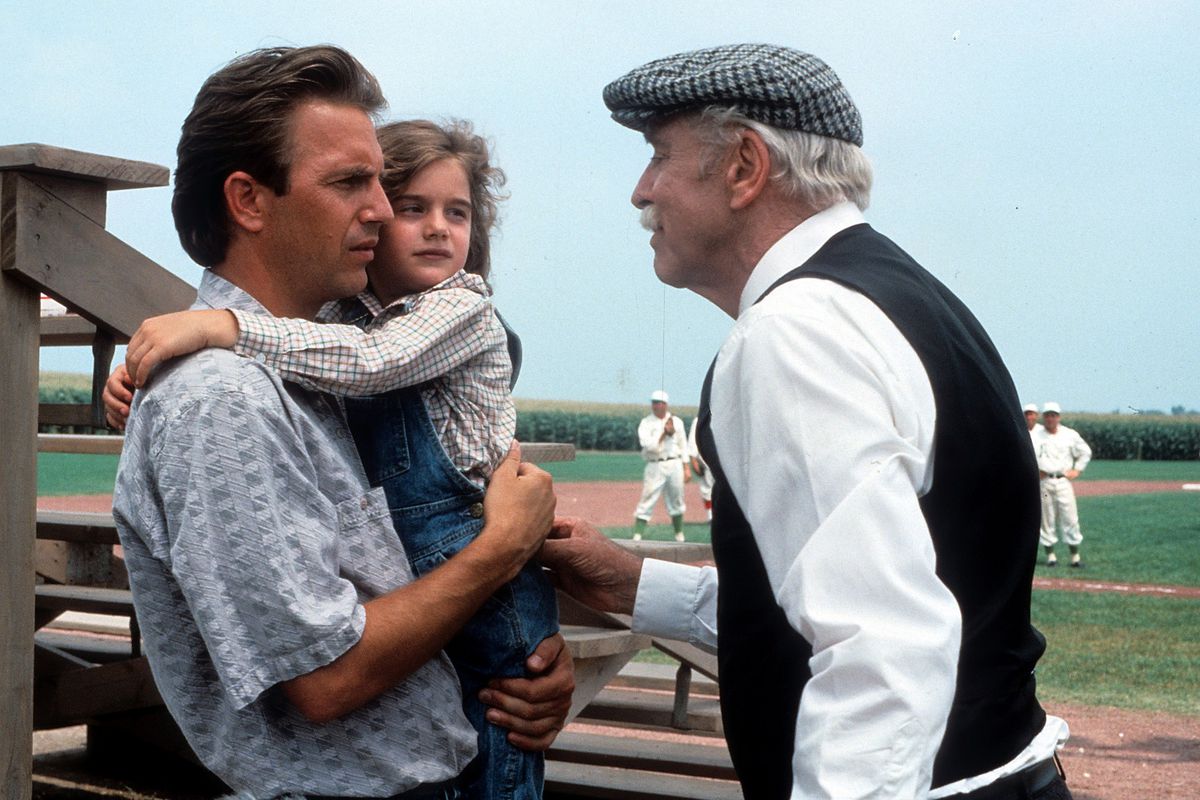 Kevin Costner, Gaby Hoffmann, and  Burt Lancaster in "Field of Dreams"