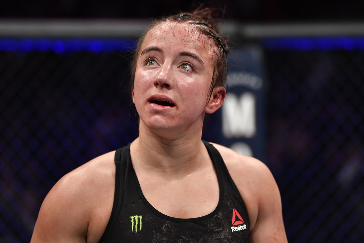 Maycee Barber waits for the decision following her flyweight fight during the UFC 246 event at T-Mobile Arena on January 18, 2020 in Las Vegas, Nevada.
