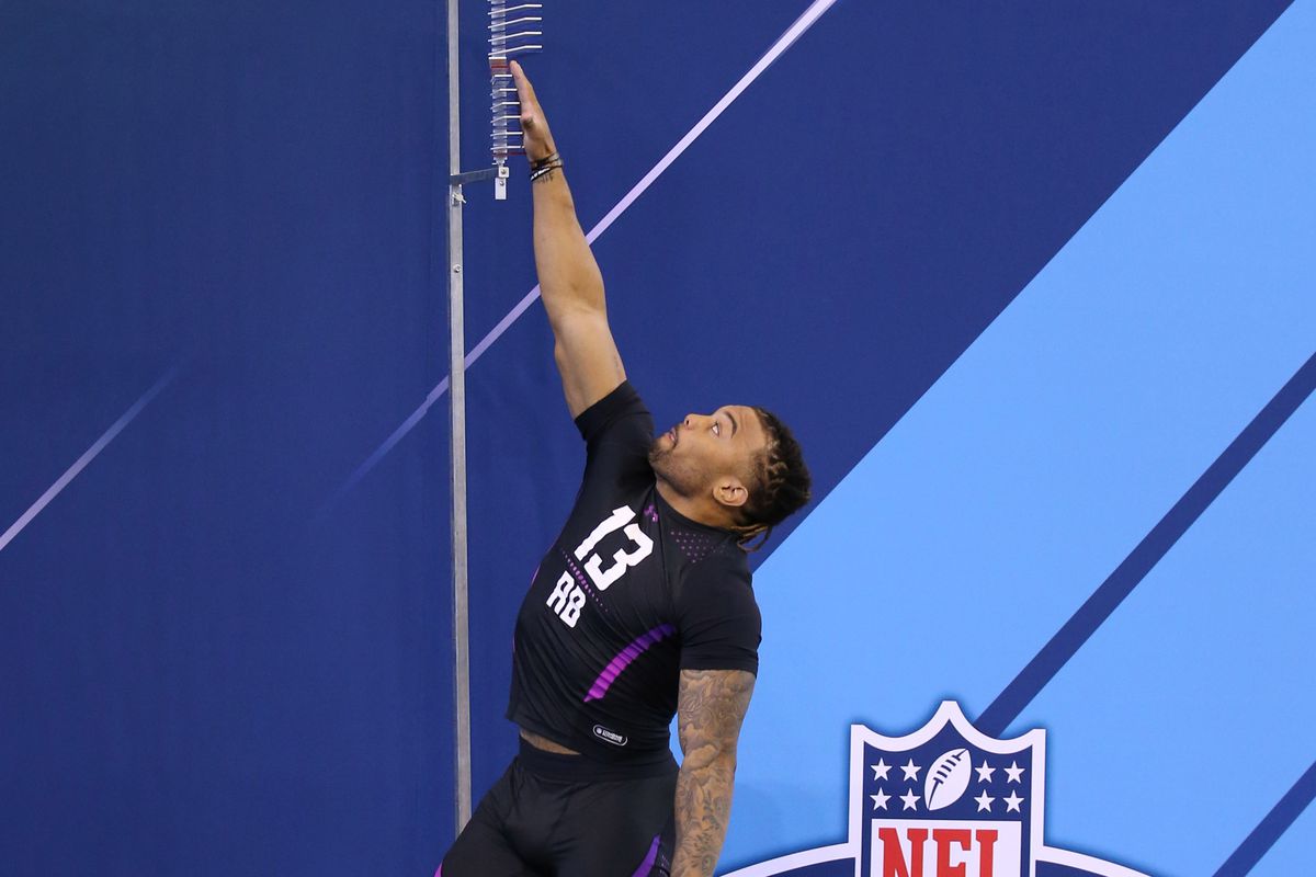 LSU Tigers RB Derrius Guice at the 2018 NFL Scouting Combine