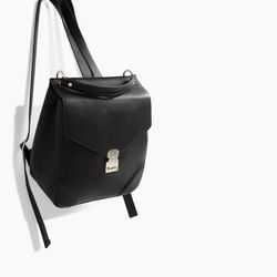 Zara rucksack with metallic fastening, <a href="http://www.zara.com/us/en/shoes---bags/woman/handbags/rucksack-with-metallic-fastening-c665016p2167032.html">$59.90</a>