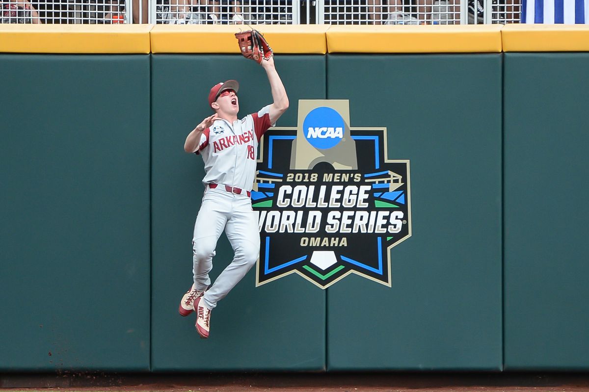 NCAA Baseball: College World Series-Arkansas vs Texas Tech