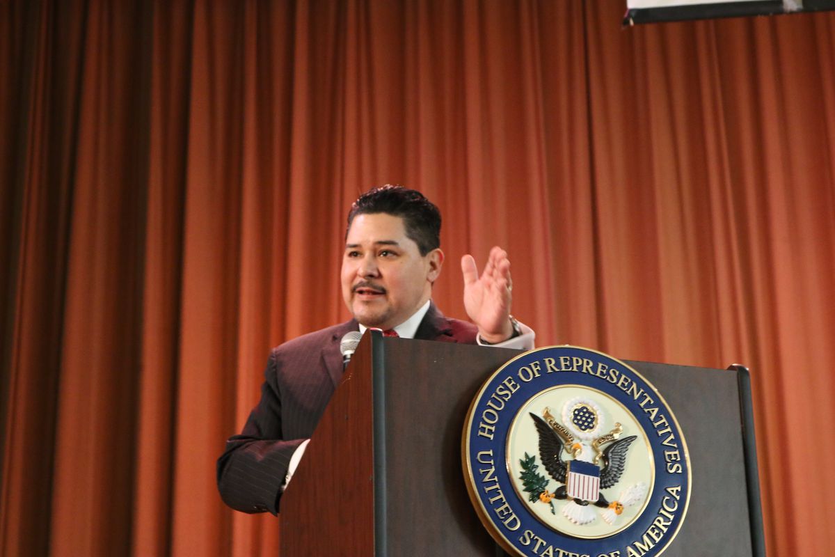 Richard Carranza on speaks at an event last year.