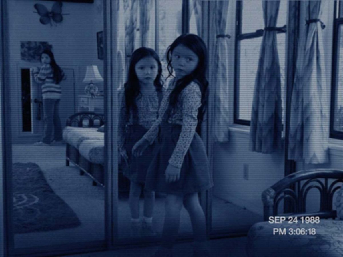 The little girl turns around but her mirror image doesn't! in Paranormal Operations 3