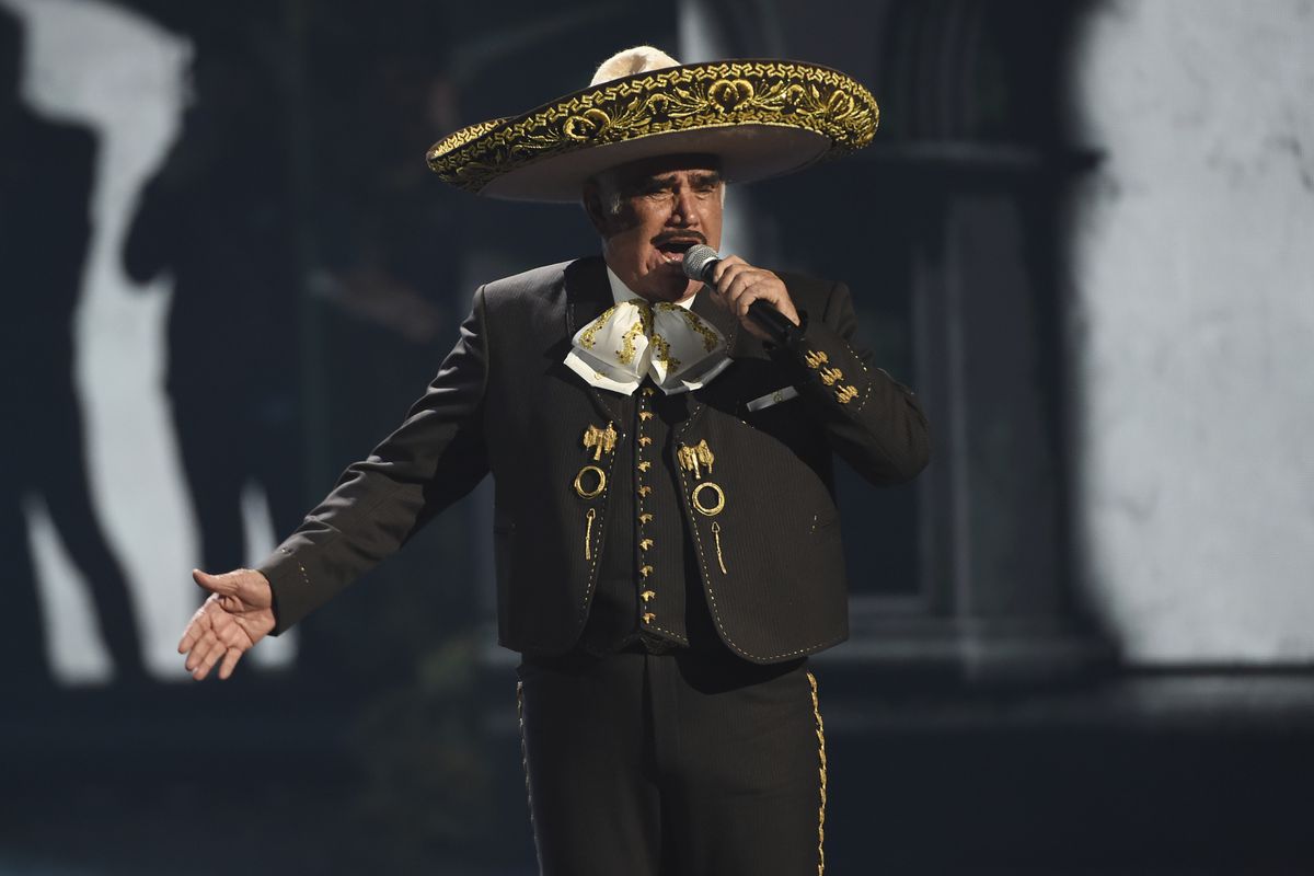 Vicente Fernandez performs a medley at the 20th Latin Grammy Awards in 2019, in Las Vegas.