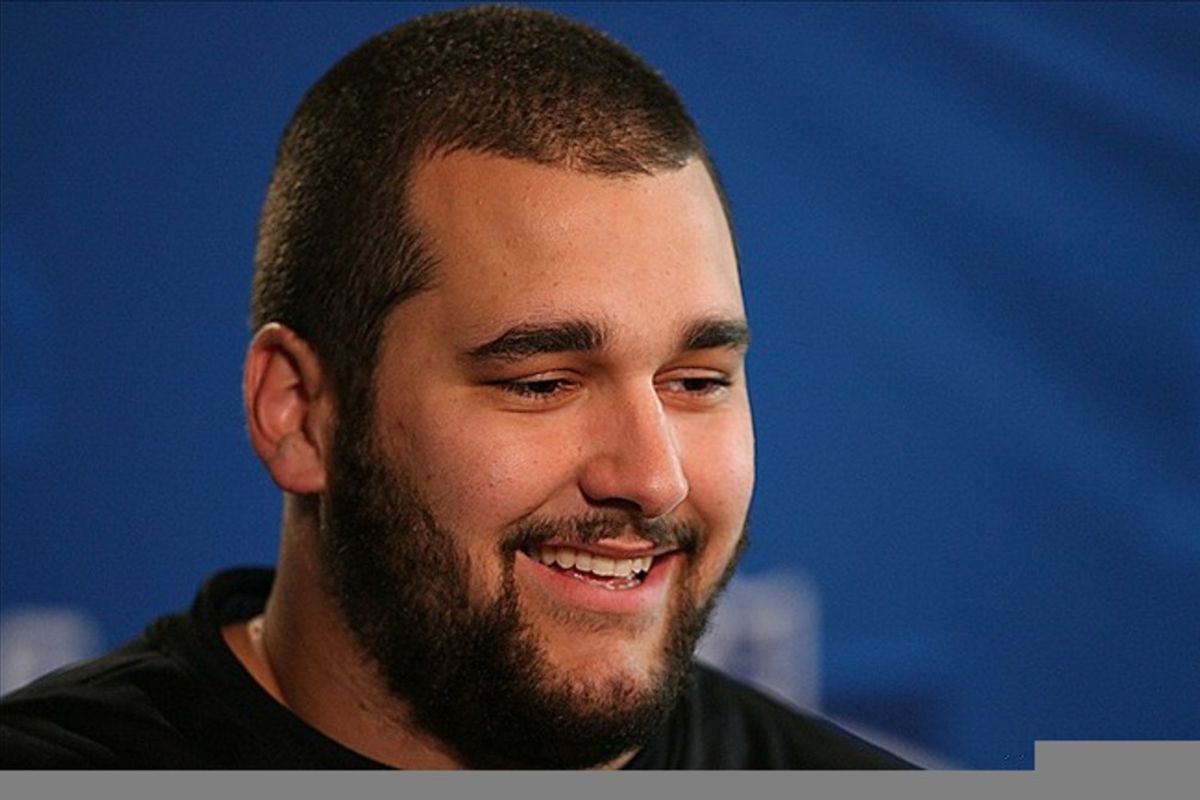 Feb 23, 2012; Indianapolis, IN, USA; USC Trojans offensive lineman Matt Kalil speaks at a press conference during the NFL Combine at Lucas Oil Stadium. Mandatory Credit: Brian Spurlock-US PRESSWIRE