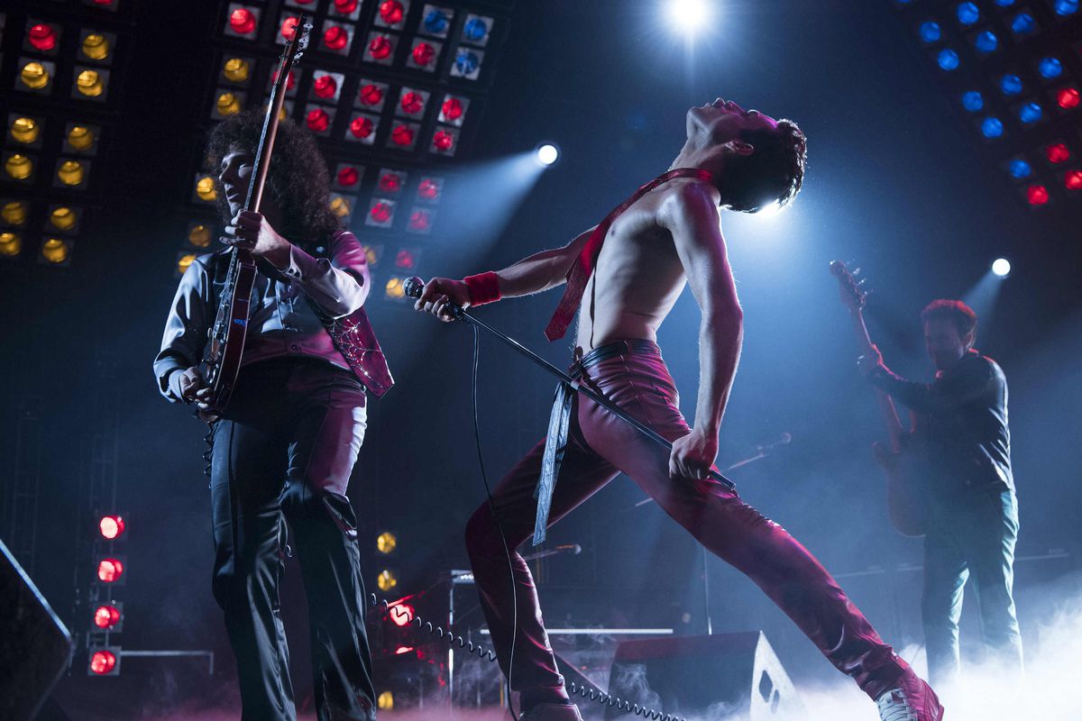 Rami Malek as Freddie Mercury in Bohemian Rhapsody.