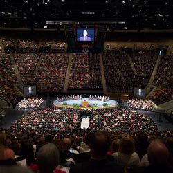 Elder Russell M. Nelson of the Quorum of the Twelve Apostles spoke on how Latter-day Saints can help the 70,000 full-time missionaries. 