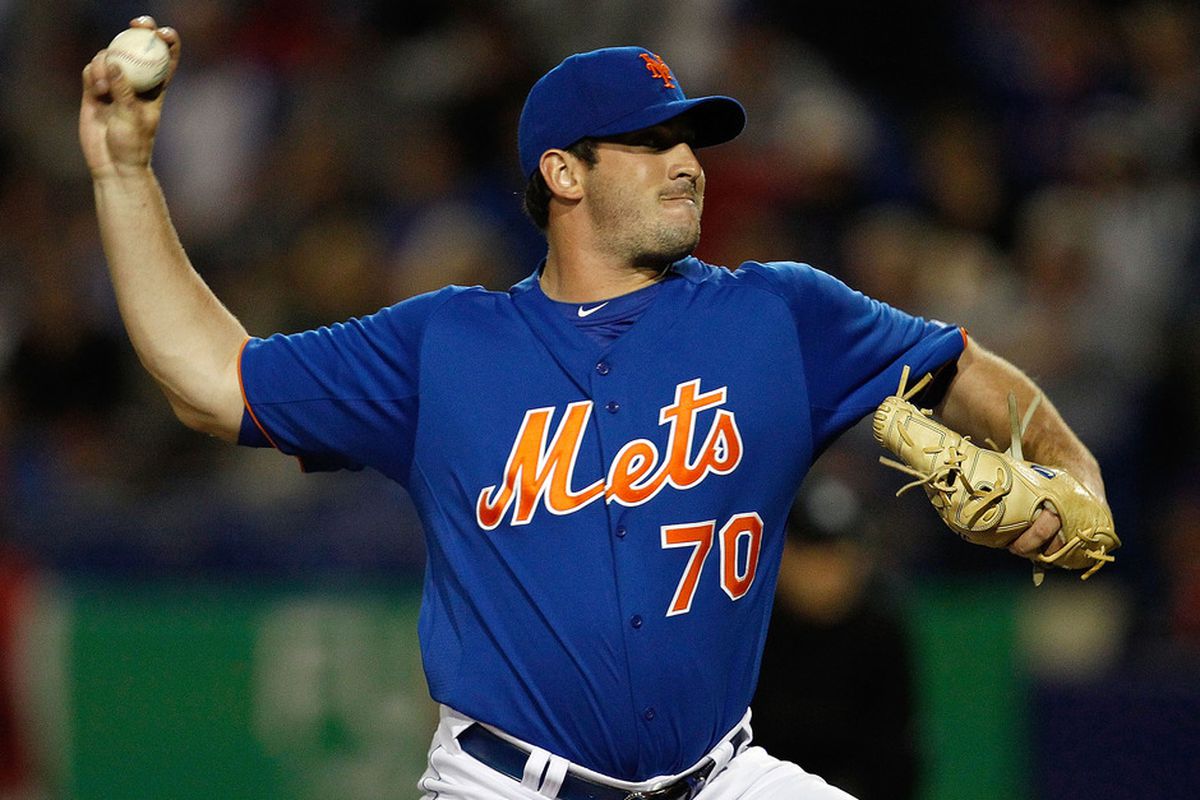 PORT ST. LUCIE, FL - MARCH 05: Matt Harvey #70 of the New York Mets pitches during a preseason game against the Washington Nationals at Digital Domain Park on March 5, 2012 in Port St. Lucie, Florida.  (Photo by Sarah Glenn/Getty Images)