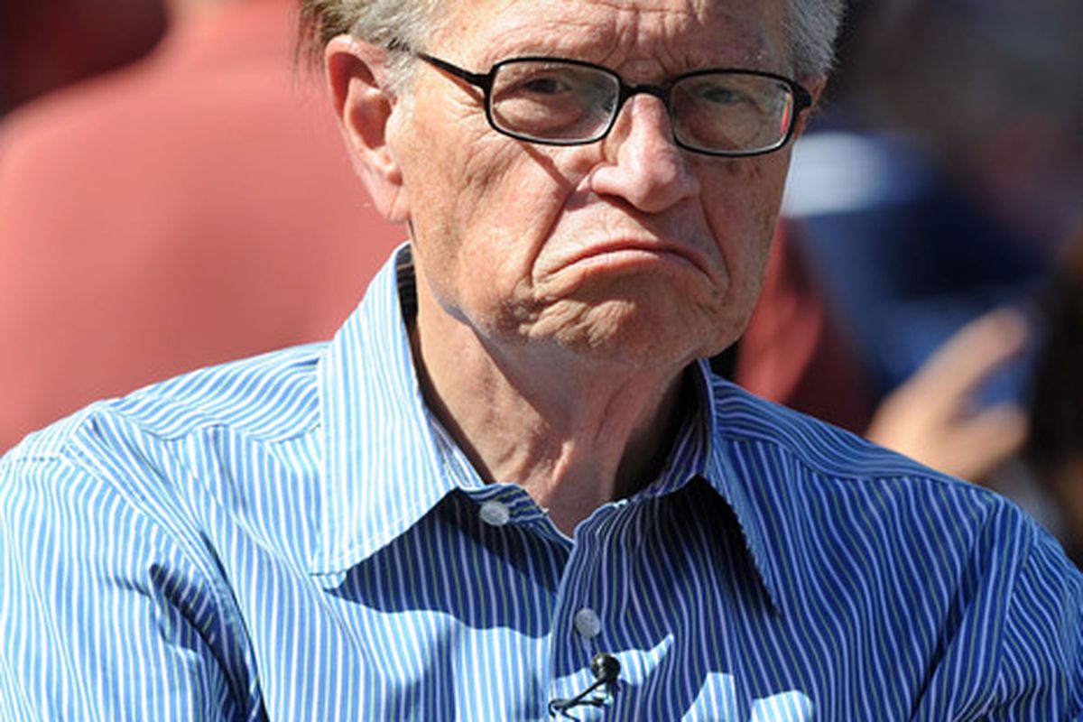 ANAHEIM CA - JULY 13:  TV personality Larry King during the 81st MLB All-Star Game at Angel Stadium of Anaheim on July 13 2010 in Anaheim California.  (Photo by Michael Buckner/Getty Images)
