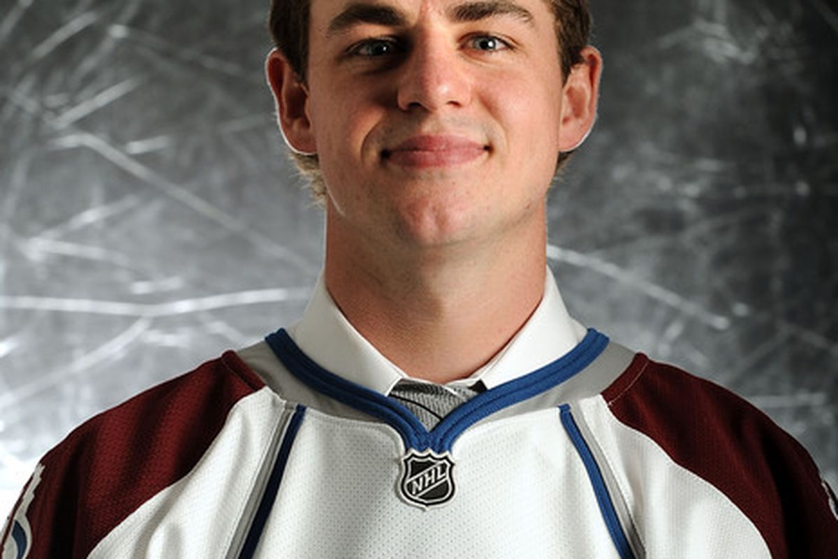 LOS ANGELES, CA - JUNE 25:  Joey Hishon, drafted 17th overall by the Colorado Avalanche, poses on stage during the 2010 NHL Entry Draft at Staples Center on June 25, 2010 in Los Angeles, California.  (Photo by Harry How/Getty Images)