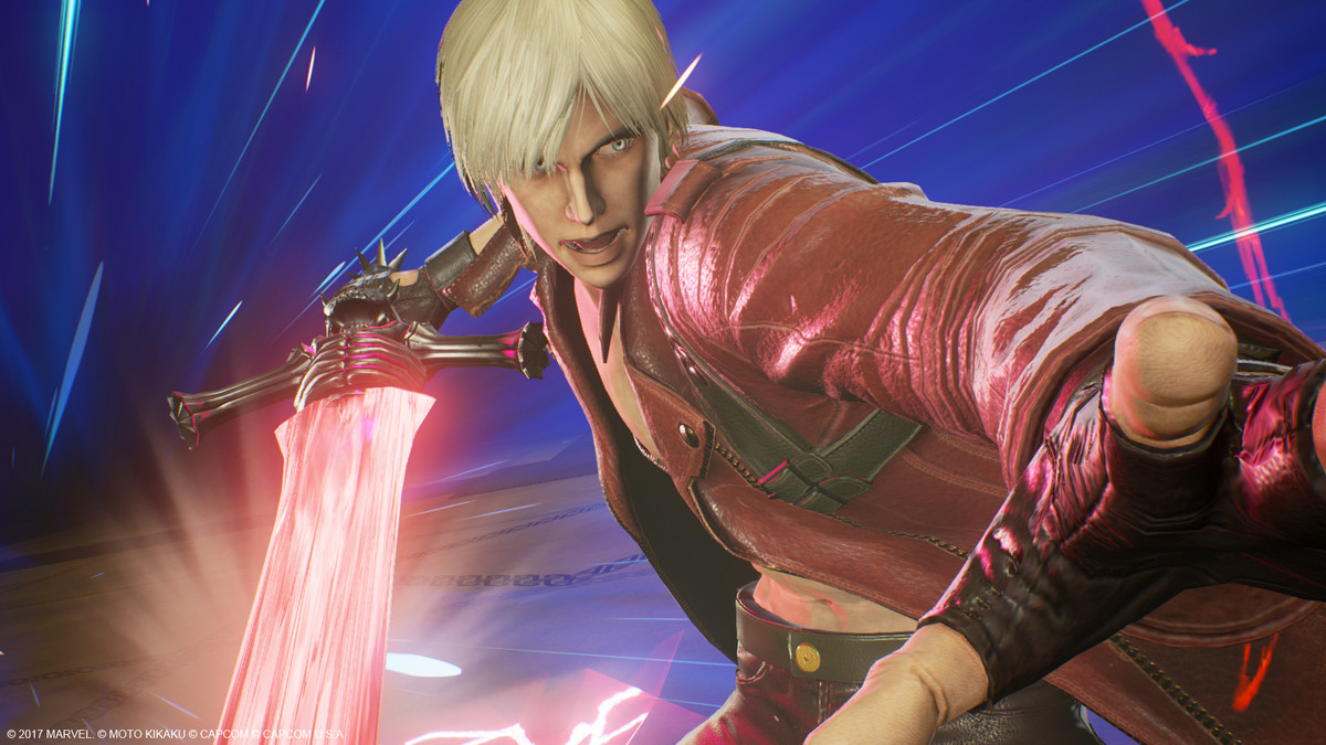 Dante of Devil May Cry during his hyper combo animation.