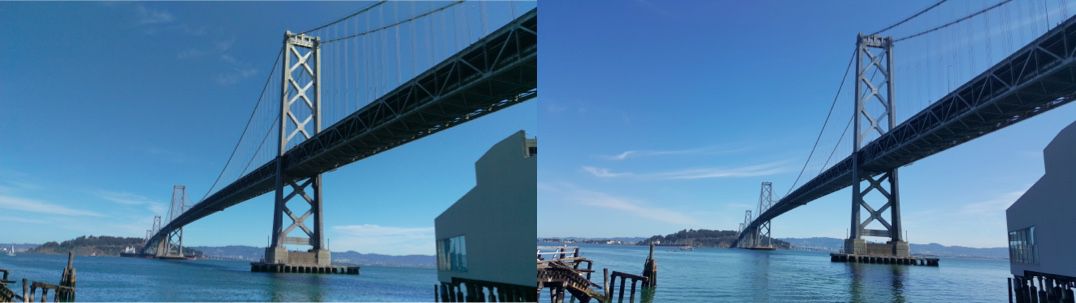  Daytime shot by One M9 (left) and Galaxy S6 Edge (right)