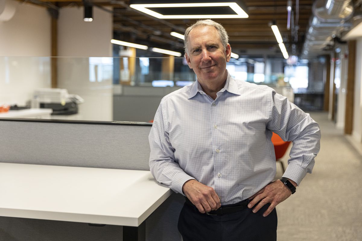 Steve Rappin, CEO of Evergreen Real Estate Group, in the company’s offices that have been renovated with fighting the pandemic in mind. “Every surface is new,” he said.