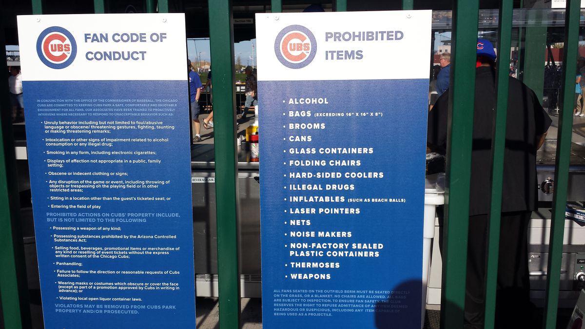 sloan park prohibited items #1